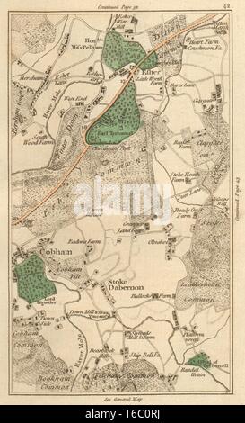 ESHER. Cobham,Walton-on-Thames,Stoke D'abernon, Bookham, Leatherhead 1811 map Banque D'Images