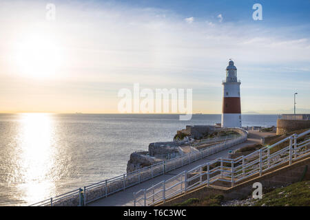 Gibraltar, Europa Point Lighthouse Banque D'Images