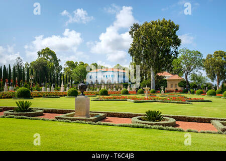 Israël, quartier Nord, Galilée, Acre (Akko). Sanctuaire de Baha'u'llah à jardins Baha'Akko, lieu le plus saint pour les gens de foi Baha'i. Banque D'Images