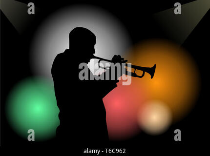 Illustration d'un trompettiste dans un club Banque D'Images