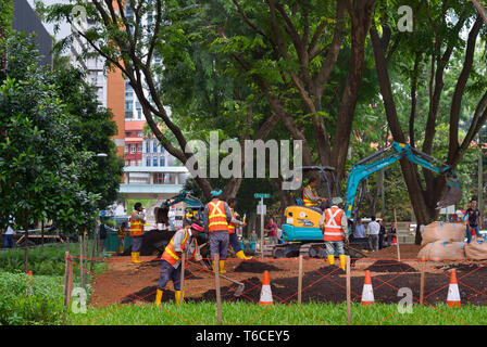 Parc public à l'élaboration d'œuvres. Singapour Banque D'Images