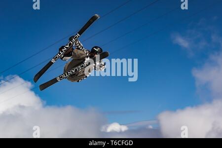 Portrait sur un snow park Banque D'Images