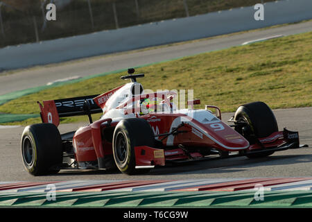 Barcelone, Espagne, le 5 mars 2019 - Mick Schumacher de l'Allemagne avec Prema 9 - sur la piste de course lors de la 1re journée de Championnat F2 2019 Test d'avant saison sur le circuit d Banque D'Images