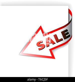 La vente de red corner - ruban flèche pointant à l'élément de commode (vecteur) Illustration de Vecteur