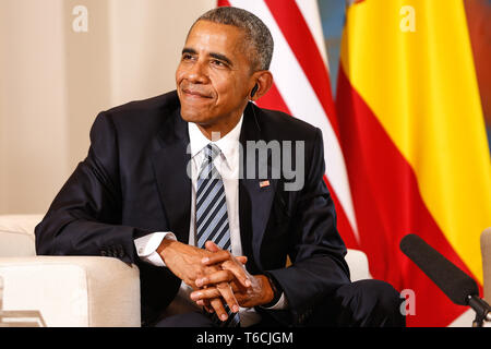 10/07/2016 Madrid, España Visita del Presidente de los Estados Unidos al Palacio de la Moncloa Fotografías : Diego Crespo / Presidencia del Gobierno Banque D'Images