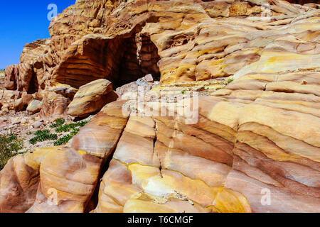 La formation de la terre dans un Mughar Nassar situé dans la partie orientale de Petra. La Jordanie. Banque D'Images