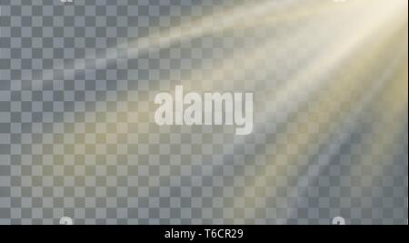 Les rayons du soleil rougeoyant flare vector illustration avec fond transparent et effet de lumière Illustration de Vecteur