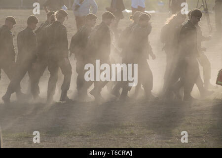 Des soldats de la 7e Brigade de défense territoriale Poméranienne à Gdansk de Wojska Obrony Terytorialnej WOT (Force de défense territoriale) en Pologne, Rytel. Apri Banque D'Images