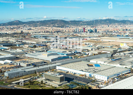 La zone industrielle Zona Franca dans le sud de Barcelone Banque D'Images