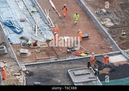 La construction de routes à Royal Mail site où 2 terrains vendus pour £101m pour nous-investisseur Greystar Resources pour construire rental apartment. Le sud de Londres. 13/11/2017 Banque D'Images