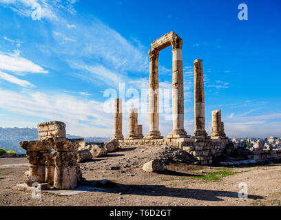 Ruines du temple d'Hercule, La Citadelle d'Amman, Amman, Jordanie Gouvernorat Banque D'Images