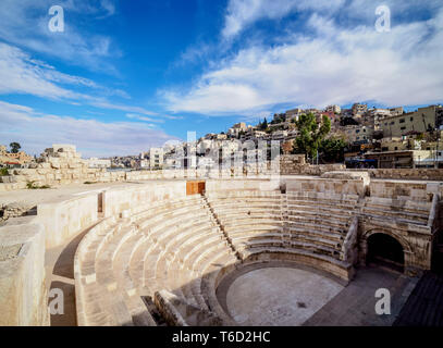 Théâtre de l'odéon romain, Amman, Amman, Jordanie Gouvernorat Banque D'Images