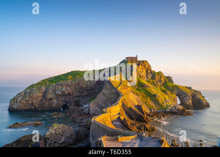 Espagne, Pays Basque, de San Juan de Gaztelugatxe, vue de l'îlot Banque D'Images