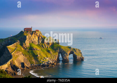 Espagne, Pays Basque, de San Juan de Gaztelugatxe, vue de l'îlot Banque D'Images
