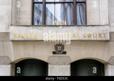 La Cour criminelle centrale, Old Bailey. Banque D'Images