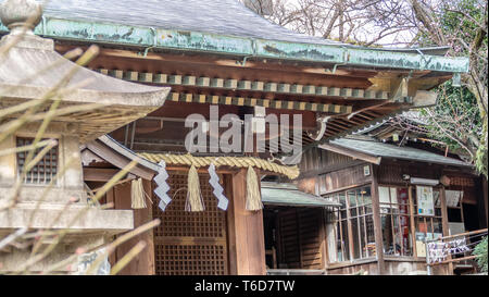 TOKYO, JAPON - Février 8, 2019 : Gojoten jinja à Ueno Park. Un sanctuaire dédié à la guérison et Omamuchi Sukunahikona no mikoto. Banque D'Images