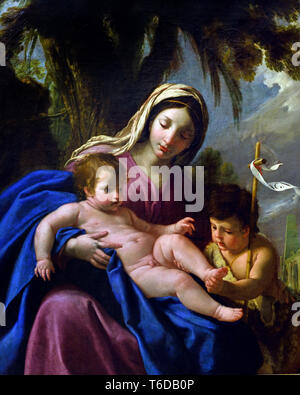 La Vierge, l'Enfant Jésus et l'enfant Saint Jean Baptiste autour de 1642 par Eustache le Sueur Paris, 1616 - 1655, France, Français, Banque D'Images