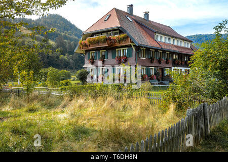 Maison typique de la Forêt Noire dans le paysage naturel, Müllheim, Allemagne, Haute Forêt Noire près de St Blasien Banque D'Images