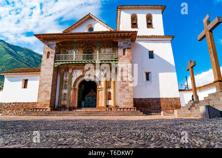 Vue de la Chapelle Sixtine de l'Amérique ou chapelle Sixtine des Andes à Andahuaylillas dans Cusco, Pérou Région Banque D'Images