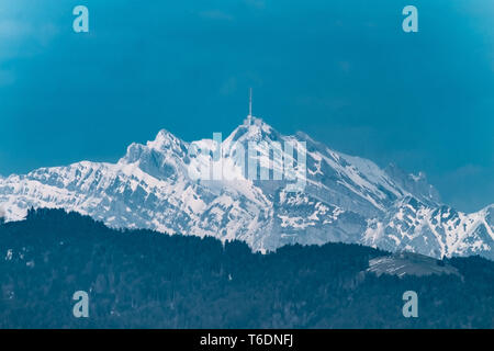 Sommet de l'emblématique Santis montagne, Alpes Suisses Banque D'Images