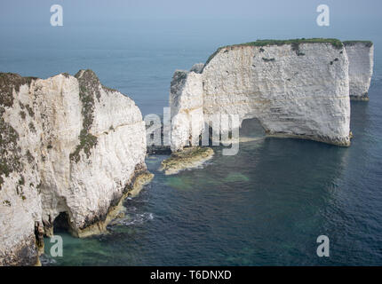 Old Harry Rocks, Dorset, UK, montrant la structure de craie Banque D'Images