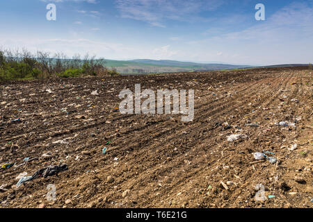 Champ agricole pollué Banque D'Images