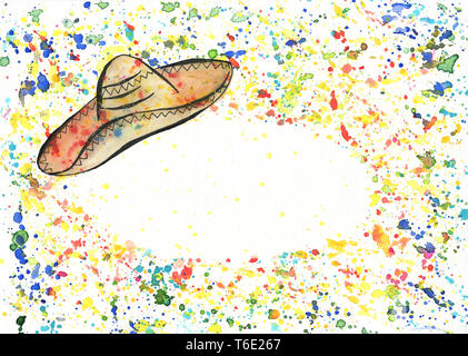 Illustration de Cinco de Mayo avec sombrero et copy space Banque D'Images