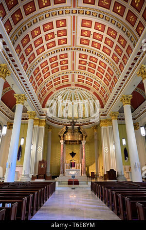 La Cathédrale historique - Basilique de l'Immaculée Conception et de l'intérieur du sanctuaire de l'église de Mobile, en Alabama, USA. Banque D'Images