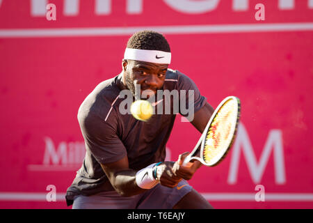 Frances Tiafoe à partir de USA vu en action pendant le Millénium, l'Estoril Open 2019, à Estoril, Portugal. Banque D'Images