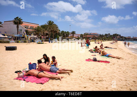 La plage de Santa Maria, île de Sal, Cap-Vert, Afrique Banque D'Images