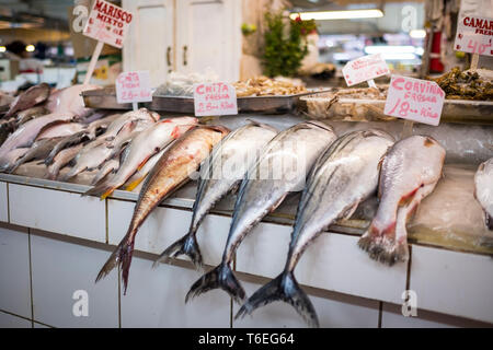 Poissonnier à Mercado Central ou Marché Central de Lima, Pérou Banque D'Images