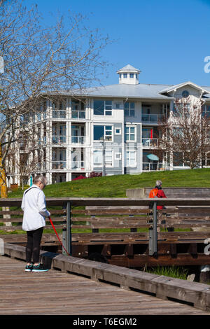 Bord de l'immeuble en copropriété à Steveston en Colombie-Britannique Banque D'Images