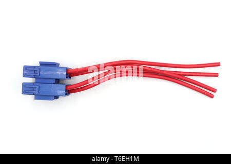 Le fusible du vérin avec fusible automatique rouge pour la réparation voiture, boîte à fusibles, isolé sur fond blanc l'image haute résolution galerie. Banque D'Images