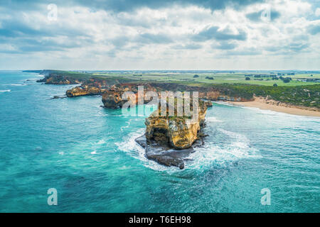 Paysage aérien côtières à Victoria, Australie Banque D'Images