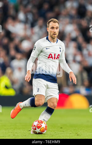 30 avril 2019 Londres, Angleterre 2018-2019 Ligue des Champions Tottenham Hotspur v l +r l'Ajax Amsterdam Christian Eriksen (Tottenham Hotspurs) Banque D'Images