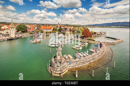 Port sur le lac de Constance à Lindau, en Bavière, Allemagne Banque D'Images