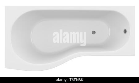 Vue de dessus d'une baignoire moderne isolé sur fond blanc Banque D'Images