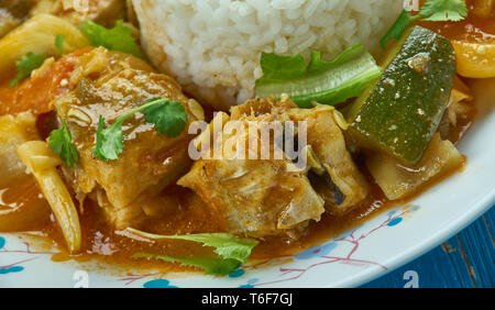 Curry de Poisson aux Seychelles Banque D'Images