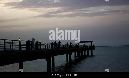Terrasse avec vue sur le souk de shark Banque D'Images