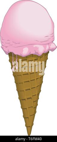 Ice Cream Cone Vector Illustration Illustration de Vecteur