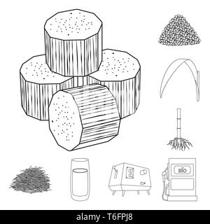 Piece,leaf,root,la bagasse, jus centrifugeuse,essence,cube,granulé,vert,,system,standard,machine,buse,Inde,bloc gauche,processus,verre,autonome,gare,Afrique,développement,eco,fermer,vitamines,sucre,glucides,pompe,champ,DE,plantation,plantes,ferme,agriculture,saccharose,technologie,de la canne à sucre canne à sucre,set,icône,,illustration,collection,isolé,design,graphisme,élément signe,ligne,plan,vecteurs vecteur , Illustration de Vecteur