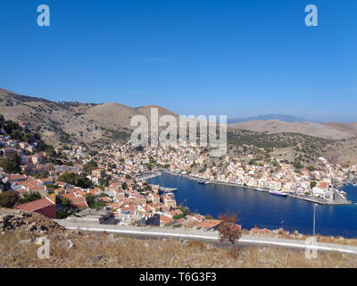 Vue de la baie en Grèce à Karpathos Banque D'Images