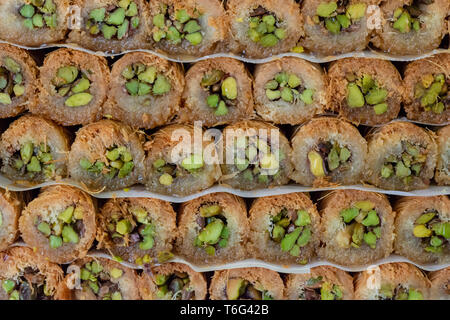 Baklava ronde à la pistache Banque D'Images