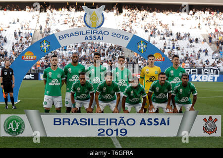 Sao Paulo - SP - 01/05/2019 - 2019, un Brésilien Corinthiens x Chapecoense - Chapecoense posent des joueurs pour le match contre l'Corinthiens à l'Arène Corinthiens pour le championnat brésilien UN 2019. Photo : Daniel Vorley / AGIF Banque D'Images