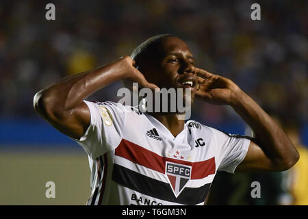 Rendez-vous - Goiania - 01/05/2019 - 2019, un Brésilien Goiás contre Sao Paulo - São Paulo célèbre Toro ne leur but durant un match contre Goias au stade Serra Dourada pour le championnat brésilien UN 2019. Photo : André Borges / AGIF Banque D'Images