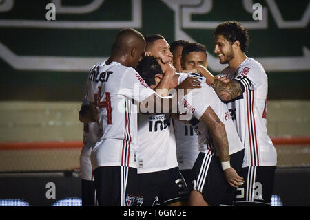 Rendez-vous - Goiania - 01/05/2019 - 2019, un Brésilien Goiás contre Sao Paulo - Alexandre Pato de Sao Paulo fête son but pendant le match contre Goias au stade Serra Dourada pour le championnat brésilien UN 2019. Photo : André Borges / AGIF Banque D'Images