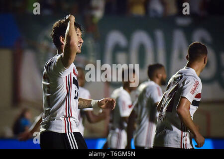 Rendez-vous - Goiania - 01/05/2019 - 2019, un Brésilien Goiás contre Sao Paulo - Alexandre Pato de Sao Paulo fête son but pendant le match contre Goias au stade Serra Dourada pour le championnat brésilien UN 2019. Photo : André Borges / AGIF Banque D'Images