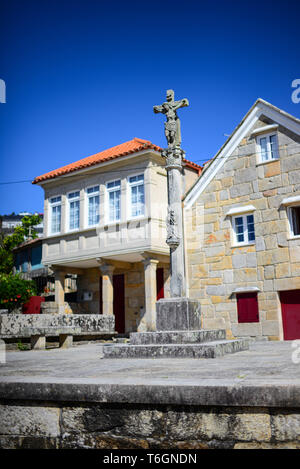 Combarro village dans la province de Pontevedra, Galice, Espagne Banque D'Images