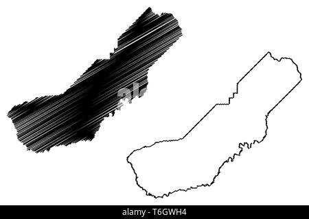 Madera County, Californie (comtés de Californie, États-Unis d'Amérique,USA, États-Unis, US) map vector illustration, scribble sketch carte De Madera Illustration de Vecteur