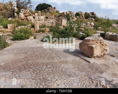 Ruines de l'église byzantine dans Parc Adulam. Israël. Banque D'Images